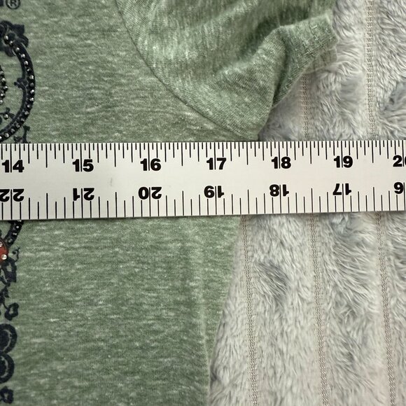 Harley-Davidson Top‎ Womens M Green Studded American Pride Milwaukee Tie Sleeves - Picture 6 of 8